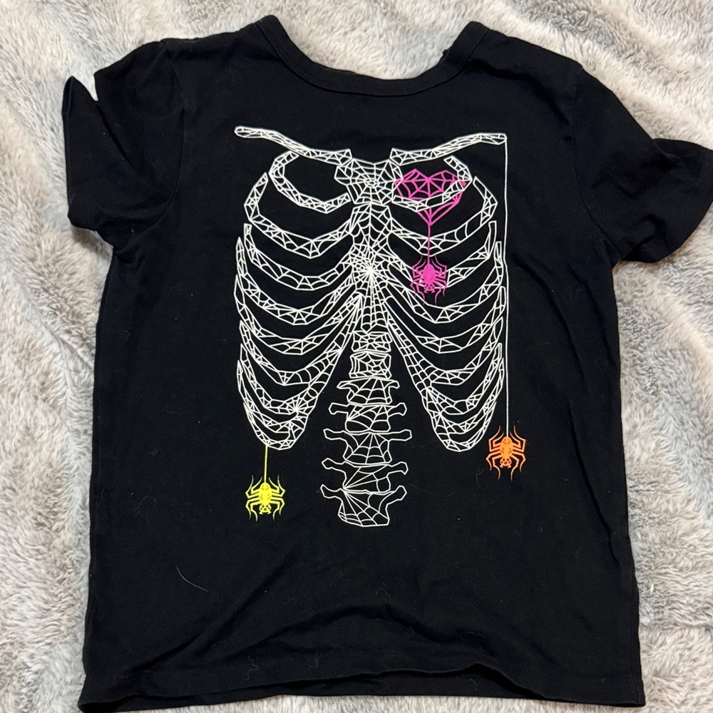Cat & Jack Black Tee with Pink Web Design